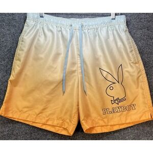 Playboy Pacsun Swim Shorts‎ Trunks Lined Graphic Bunny Logo Hombre Mens L